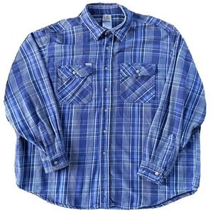 Vintage Rugged Outdoor Carhartt Plaid Button Down XXL Union Made in USA SU204
